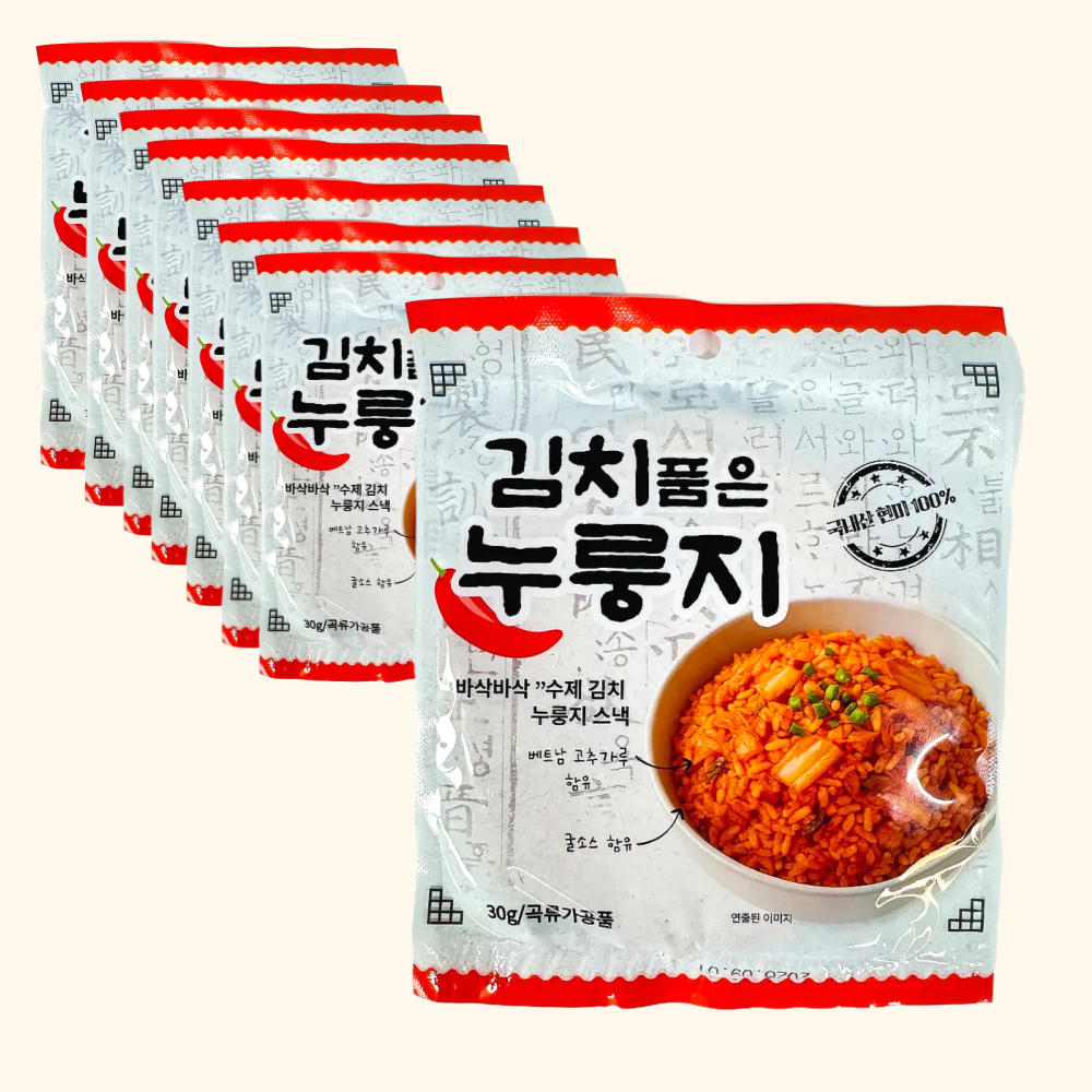 김치품은 현미 누룽지 김치볶음밥 맛 누룽지 수제 스낵 240g (30g x 8)